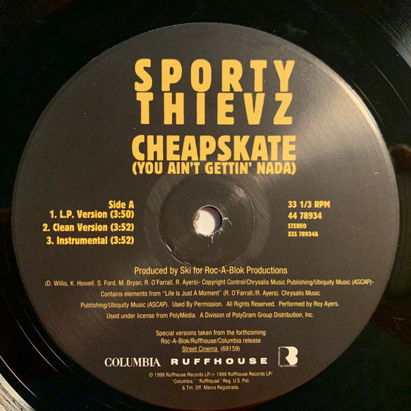 Sporty Thievz - Cheapskate (You Ain't Gettin' Nada)