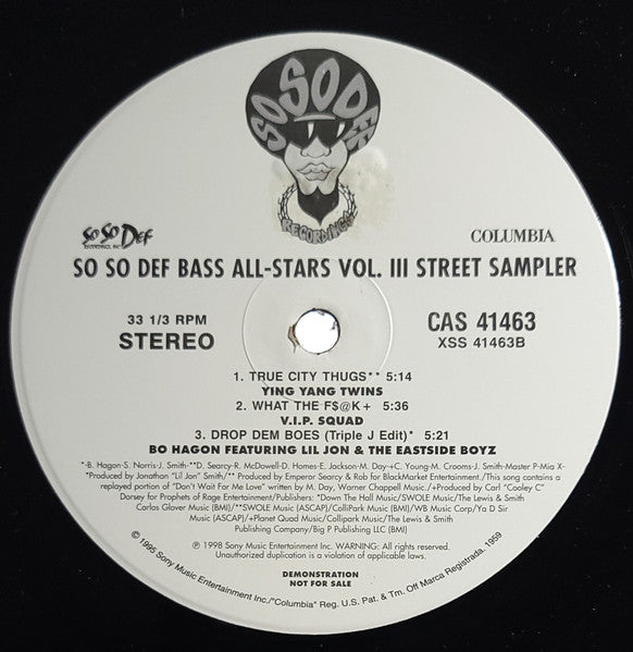 Various - So So Def Bass All-Stars Vol. III Street Sampler