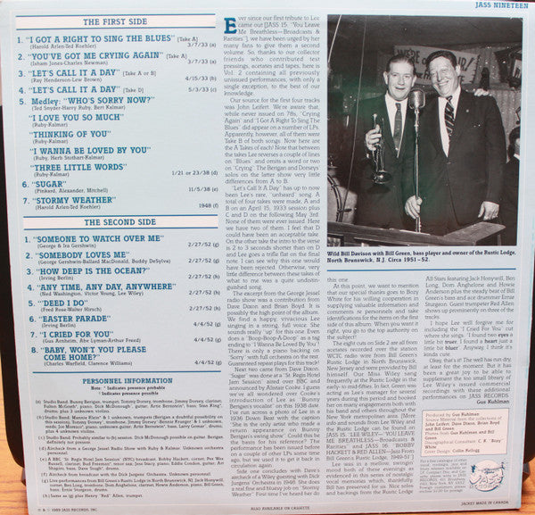 Lee Wiley - I Got A Right To Sing The Blues - Broadcasts And Rarities, Vol. 2