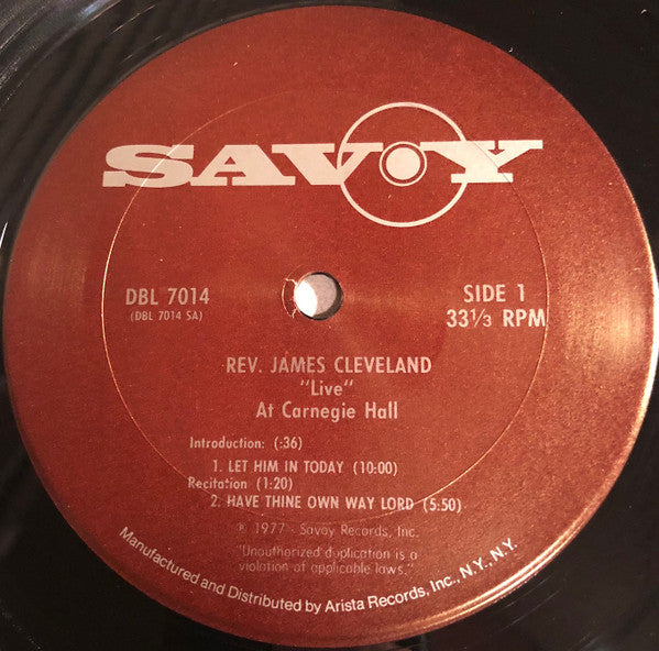Rev. James Cleveland  - "Live" At Carnegie Hall