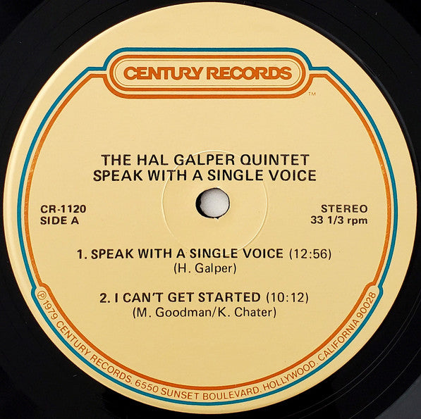 Hal Galper Quintet - Speak With A Single Voice