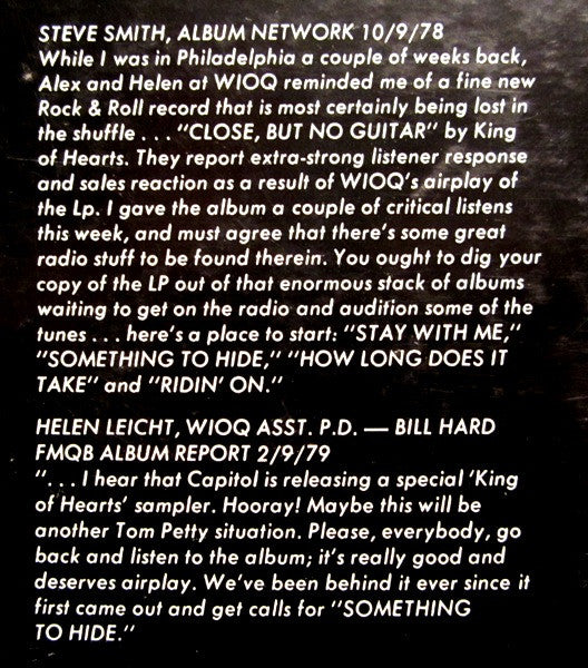 King Of Hearts - Close, But No Guitar