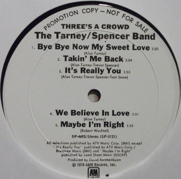 The Tarney/Spencer Band - Three's A Crowd