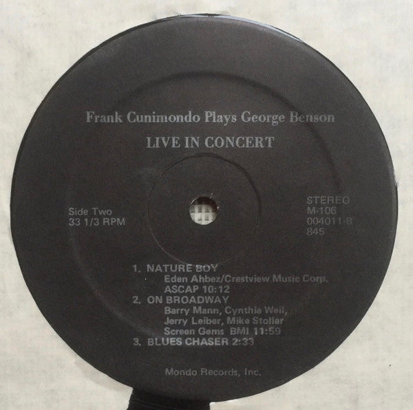 Frank Cunimondo Plays George Benson Live In Concert