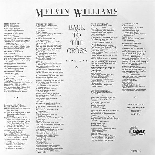 Melvin Williams (2) - Back To The Cross