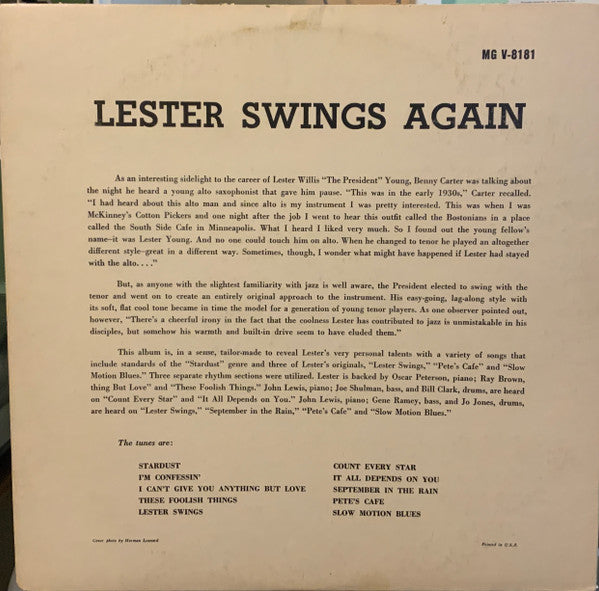 Lester Young - Lester Swings Again