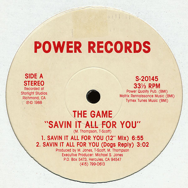 The Game (8) - Savin It All For You