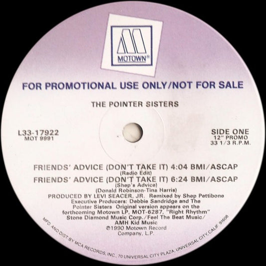 Pointer Sisters - Friends' Advice (Don't Take It)