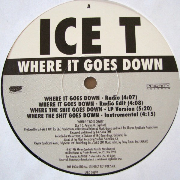 Ice-T - Where It Goes Down / Pimp Anthem