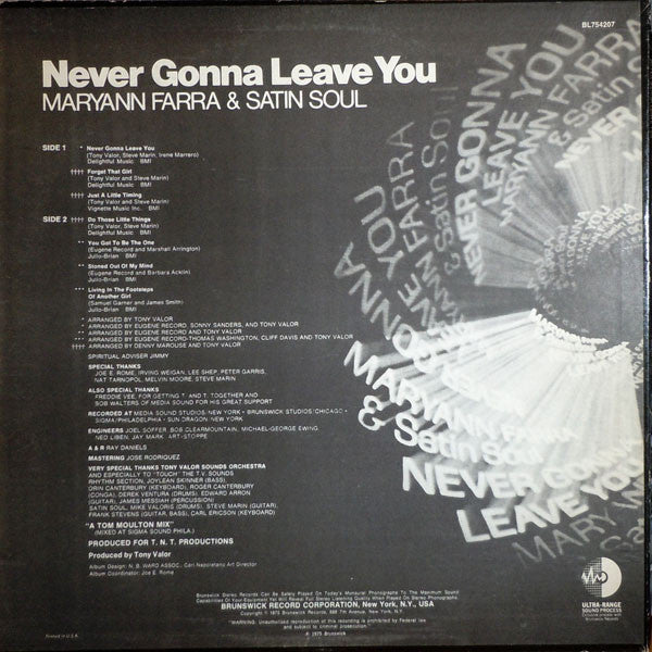 Maryann Farra & Satin Soul - Never Gonna Leave You