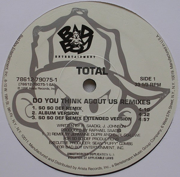 Total - Do You Think About Us & When Boy Meets Girl (Remixes)