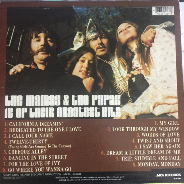 The Mamas & The Papas - 16 Of Their Greatest Hits