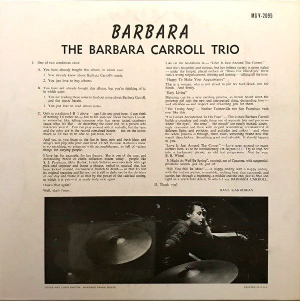 Barbara Carroll Trio - Barbara
