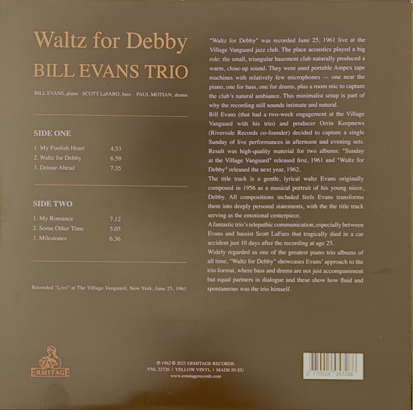 The Bill Evans Trio - Waltz For Debby [YELLOW VINYL]