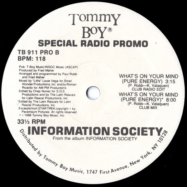 Information Society - What's On Your Mind (Pure Energy) (Special Radio Promo)