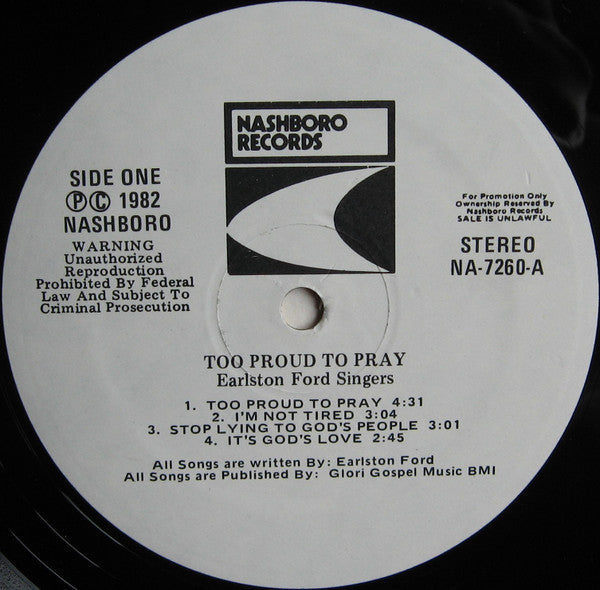 Earlston Ford - Too Proud To Pray