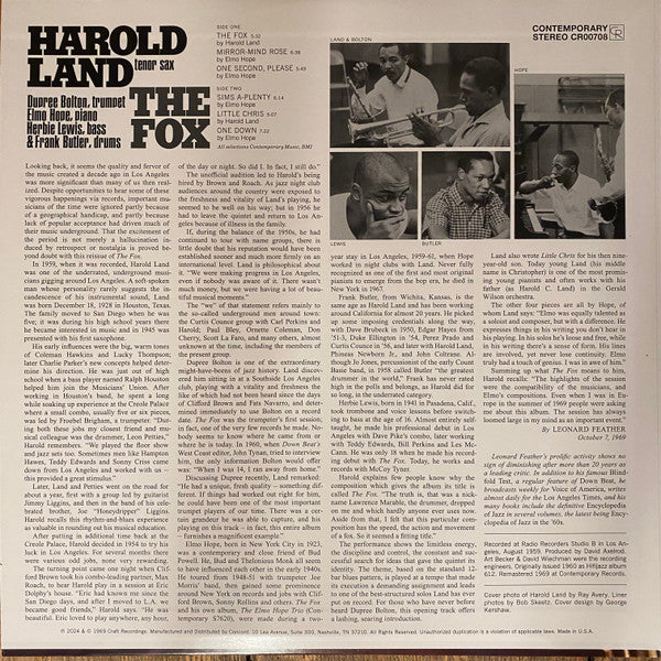 Harold Land - The Fox