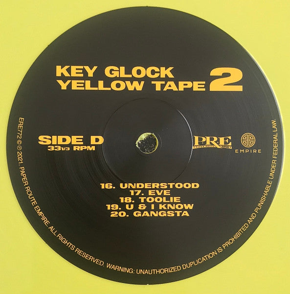 Key Glock - Yellow Tape 2 [YELLOW VINYL]