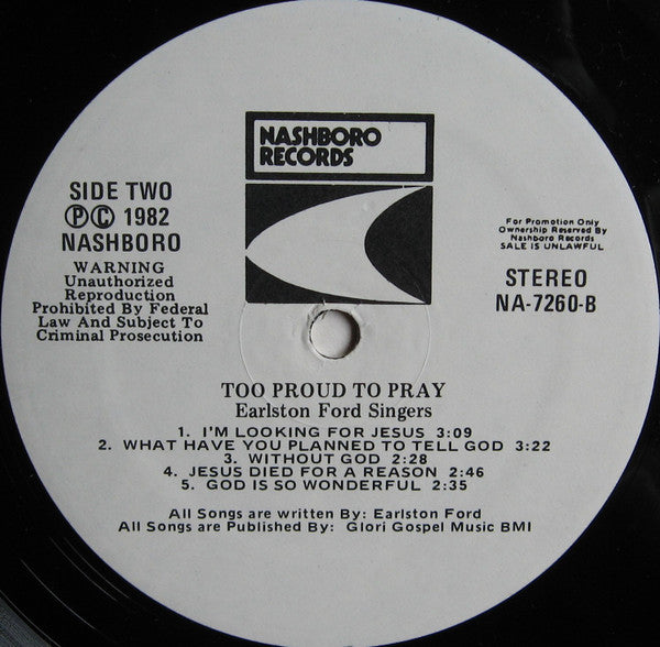 Earlston Ford - Too Proud To Pray