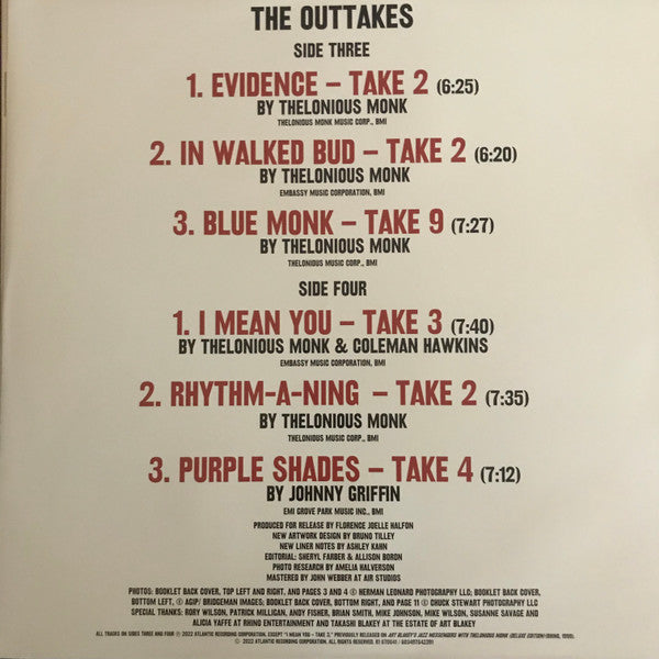 Art Blakey's Jazz Messengers With Thelonious Monk (2LP, Deluxe Edition)