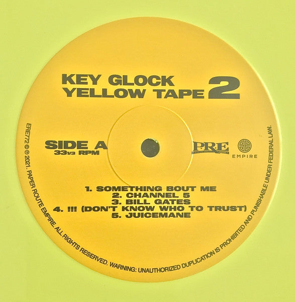 Key Glock - Yellow Tape 2 [YELLOW VINYL]