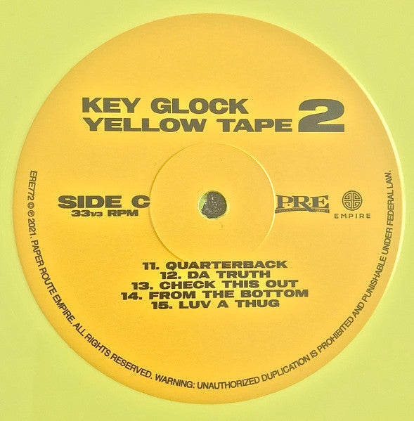 Key Glock - Yellow Tape 2 [YELLOW VINYL]