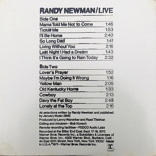 Randy Newman - Live