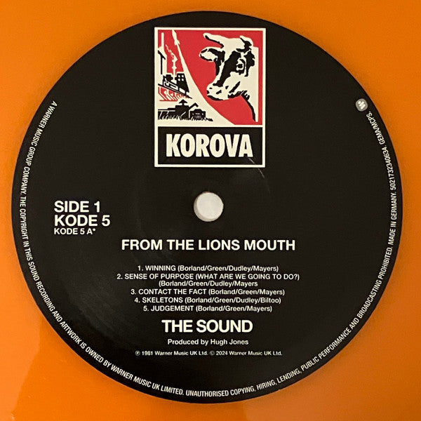 The Sound (2) - From The Lions Mouth [ORANGE VINYL]