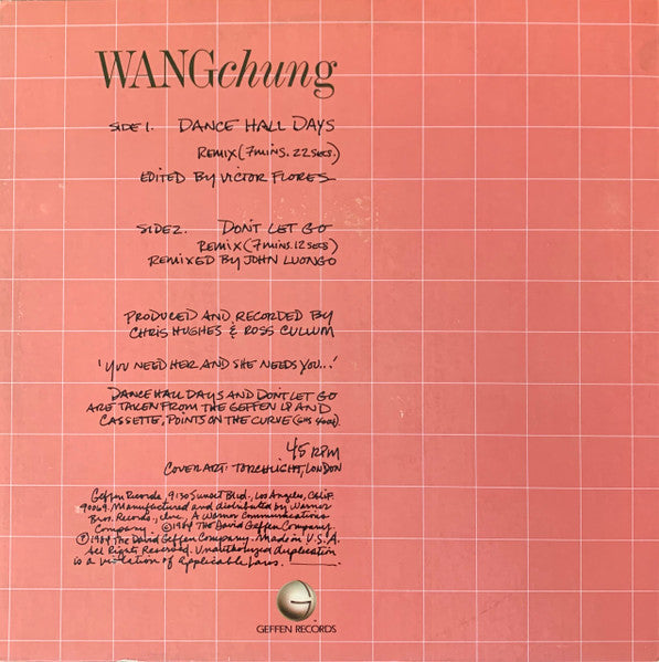 Wang Chung - Dance Hall Days & Don't Let Go