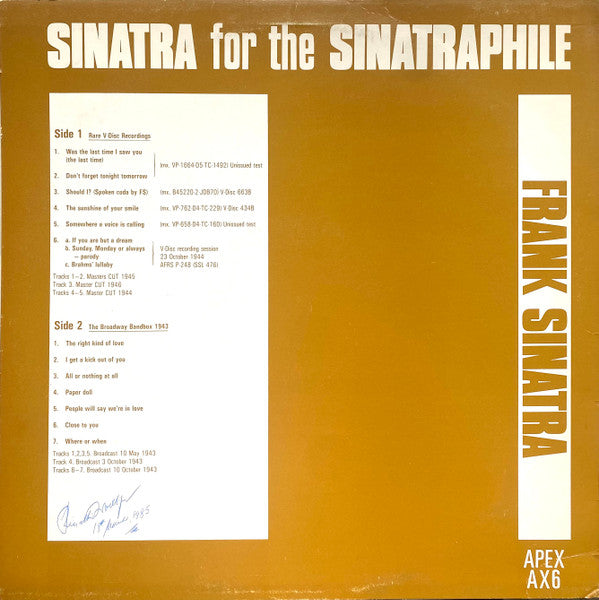 Sinatra for the Sinatraphile