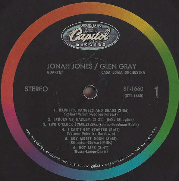 The Jonah Jones Quartet - Jonah Jones And The Quartet / Glen Gray And The Casa Loma Orchestra
