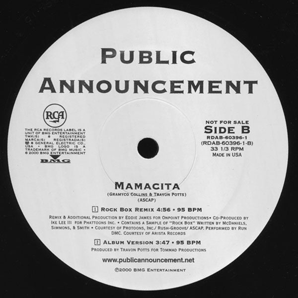Public Announcement - Mamacita (The Exclusive Rock Box Remix)
