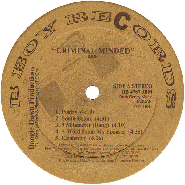 Boogie Down Productions - Criminal Minded