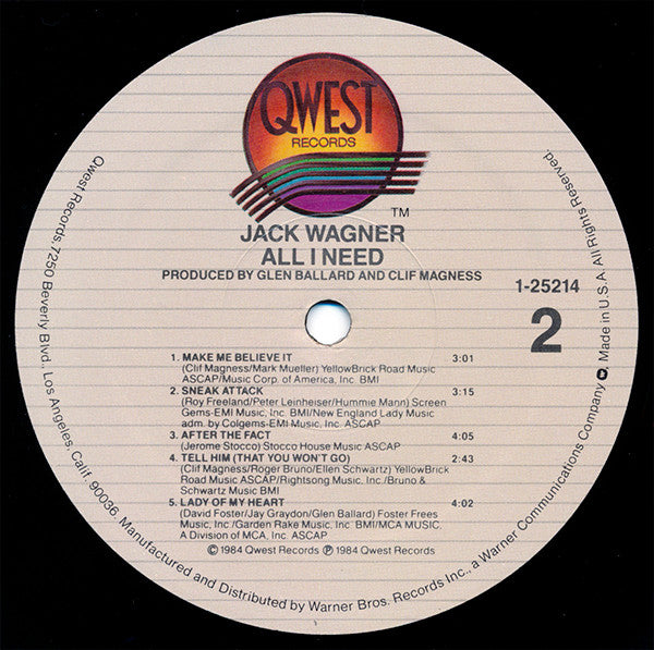 Jack Wagner - All I Need