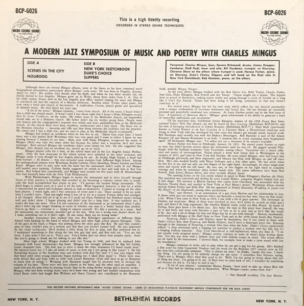 Charles Mingus - A Modern Jazz Symposium Of Music And Poetry