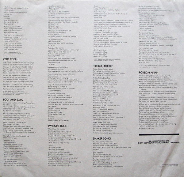 Manhattan Transfer, The - Extensions