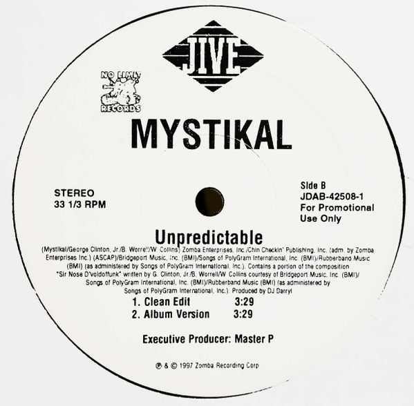 Mystikal - The Man Right Chea / Unpredictable