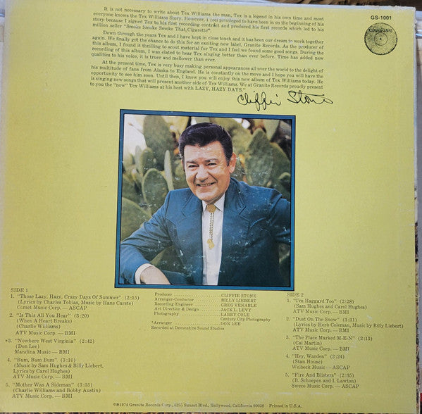 Tex Williams - Those Lazy Hazy Days