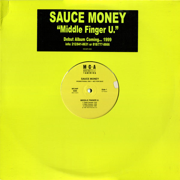 Sauce Money - Middle Finger U. / Pre-Game