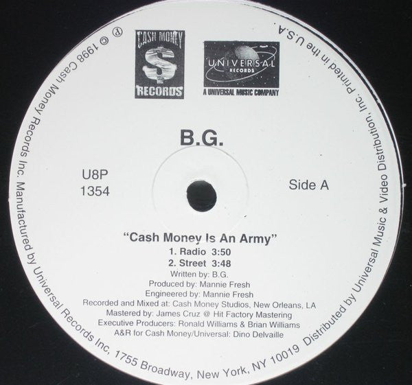 B.G. - Cash Money Is An Army