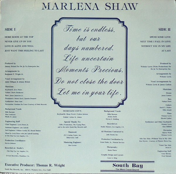 Marlena Shaw - Let Me In Your Life