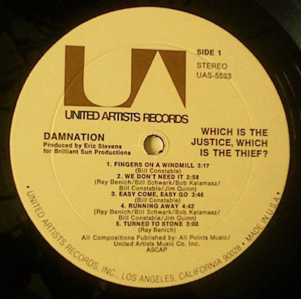 Damnation Of Adam Blessing - Which Is The Justice, Which Is The Thief [1st Press, 1971]