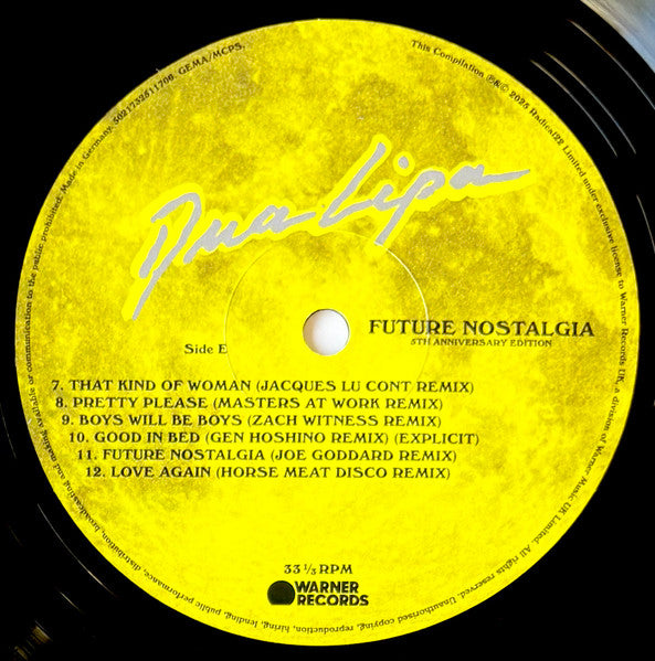 Dua Lipa - Future Nostalgia (3LP, 5th Anniversary, Clear w/ Yellow Splatter)