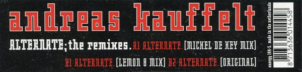 Andreas Kauffelt - Alternate; The Remixes