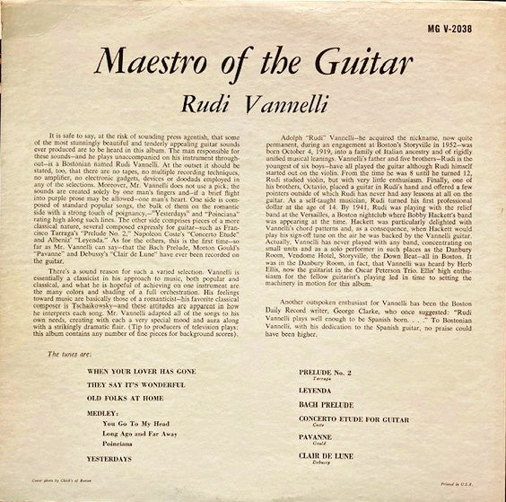 Rudi Vannelli - Maestro Of The Guitar