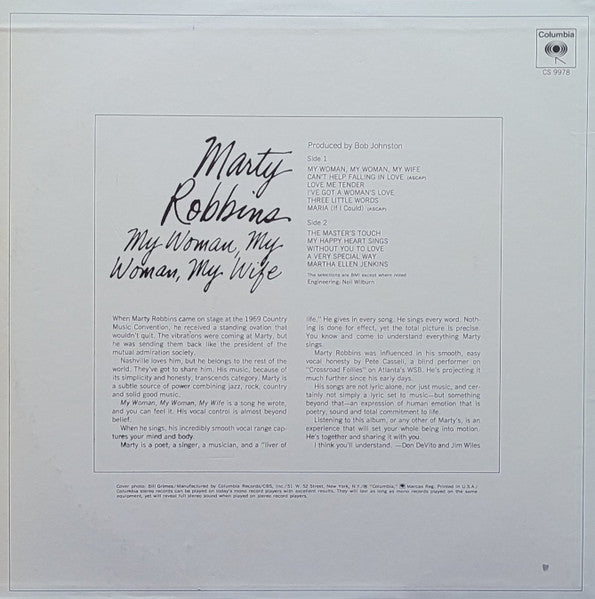 Marty Robbins - My Woman, My Woman, My Wife