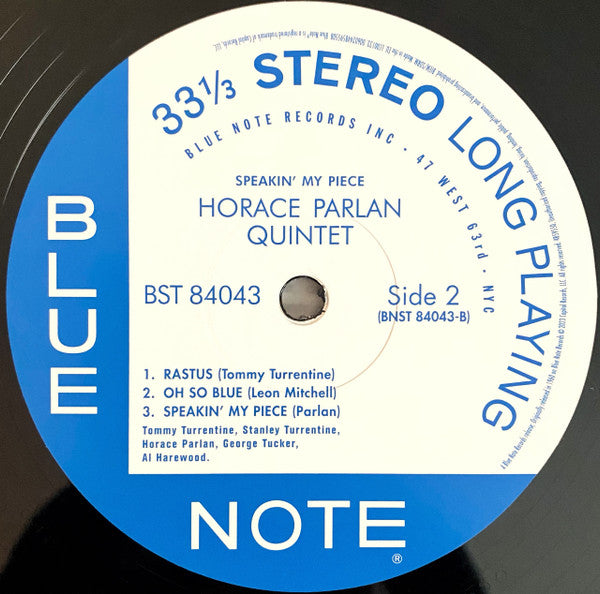 Horace Parlan Quintet - Speakin' My Piece