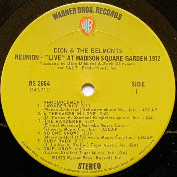 Dion & The Belmonts - Live At Madison Square Garden 1972 (Reunion)