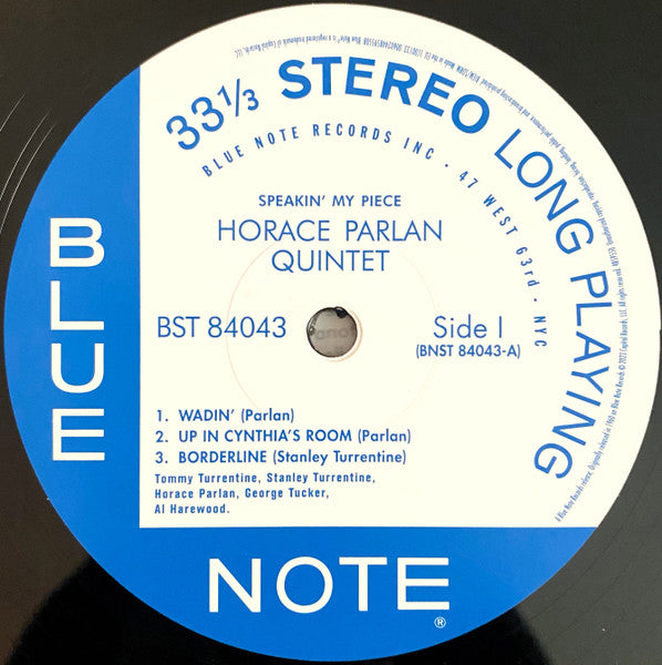 Horace Parlan Quintet - Speakin' My Piece