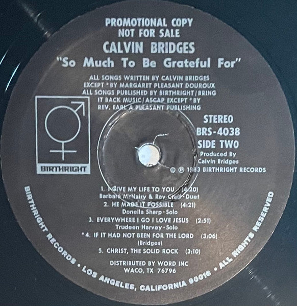 Calvin Bridges - So Much To Be Grateful For